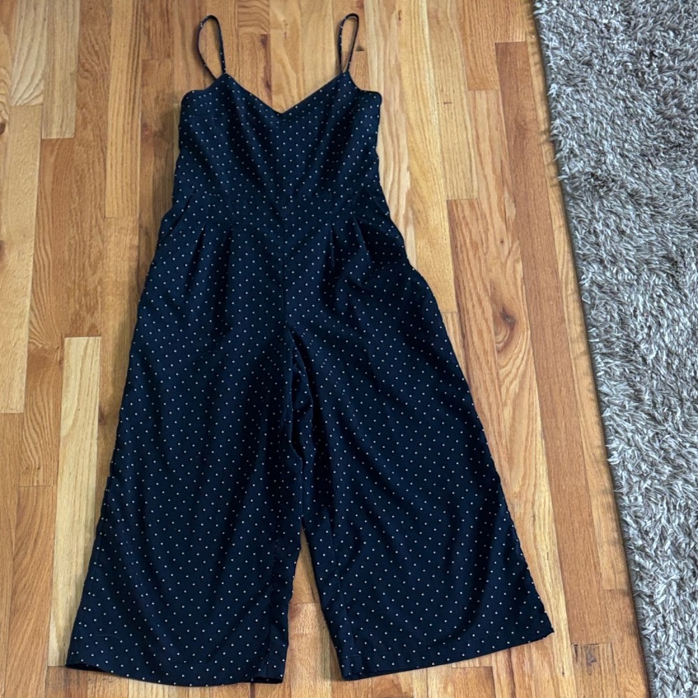 Elegant Navy Polka Dot Jumpsuit